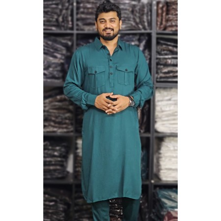 Cotton Kabli Set- Petrol