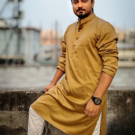Cotton panjabi - Golden