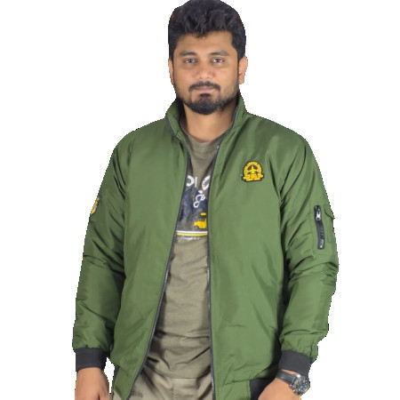 Winter high neck padding jacket micro - Logo Olive