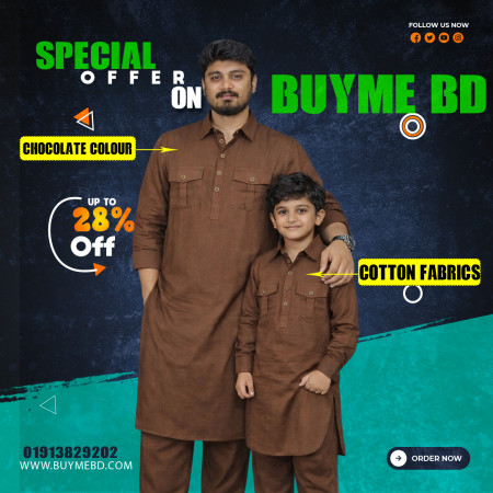 Father & son matching kabli Combo - Chocolate