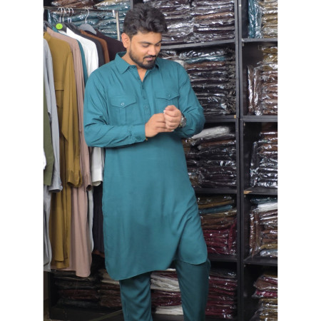 Cotton Kabli Set- Petrol